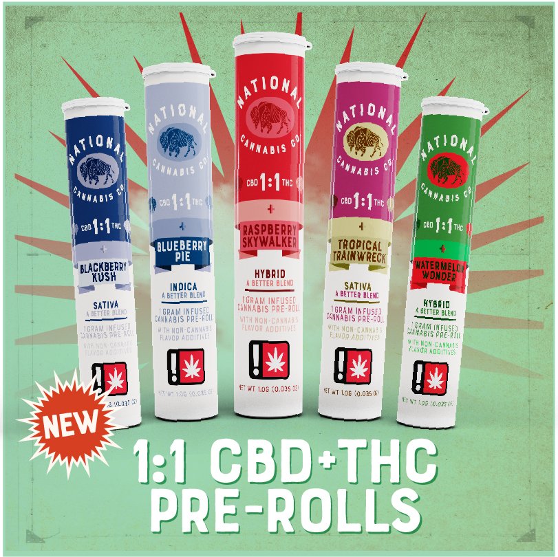 National Cannabis Co. multi-cannabinoid infused pre-rolls
